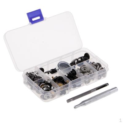 40 set di bottoni automatici in metallo, kit di fissaggio con 3 strumenti di fissaggio