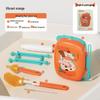 Portable Baby Bottle & Nipple Cleaning Brush Set with Drain Rack and Storage Box