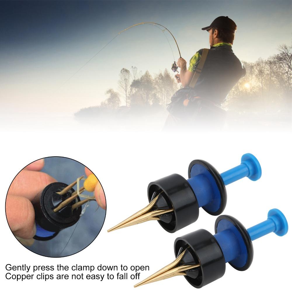 2 Jeux de Clips d'Appât de Pêche en ABS avec Élastiques Clip pour Appâts Clip Portatif pour Leurres Pêche à la Carpe