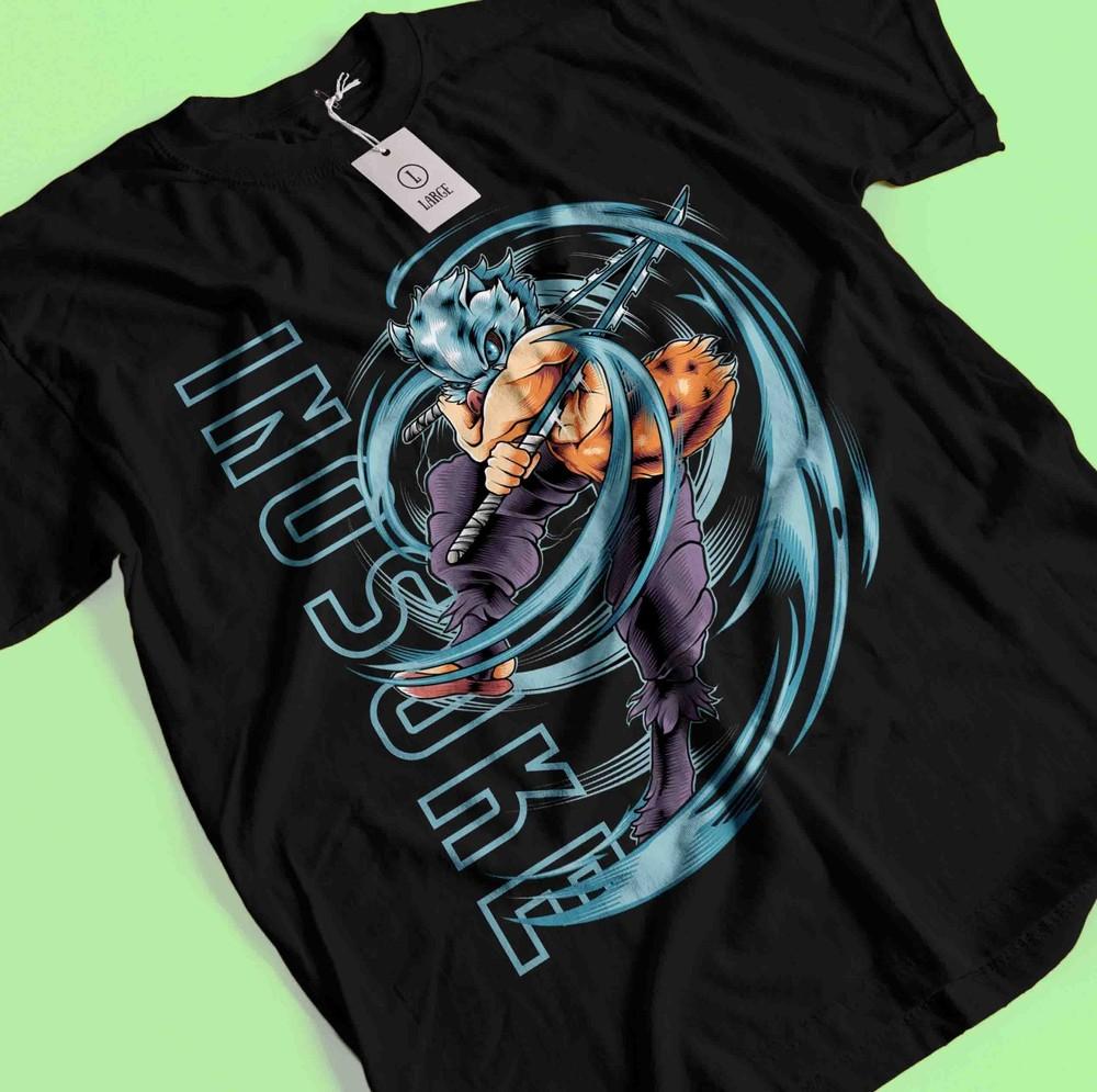 

Demon Slayer Shirt Inosuke Tshirt Zenitsu T-Shirt Muzan Doma Tee Tanjiro Nezuko 4XL