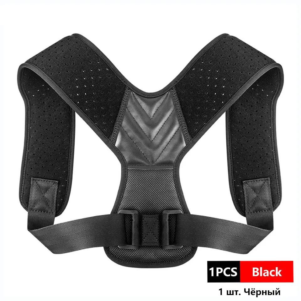 

Loogdeel Adjustable Posture Corrector Belt Spine Support Upper Back Neck Brace for Men Sports Fitness M чорний