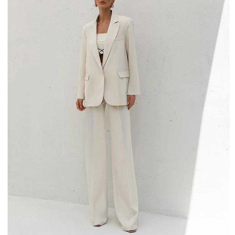 Fall and Winter New Women's Clothing Suit Tuxedo Collar Suit Outwear 2729187 High Waist Casual Pants 4043066
