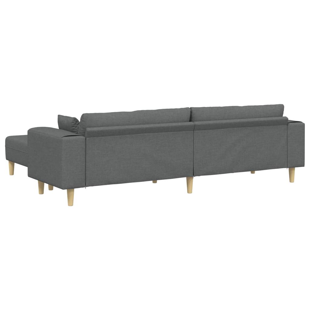 3 Piece Sofa with Cushions Dark Gray Fabric