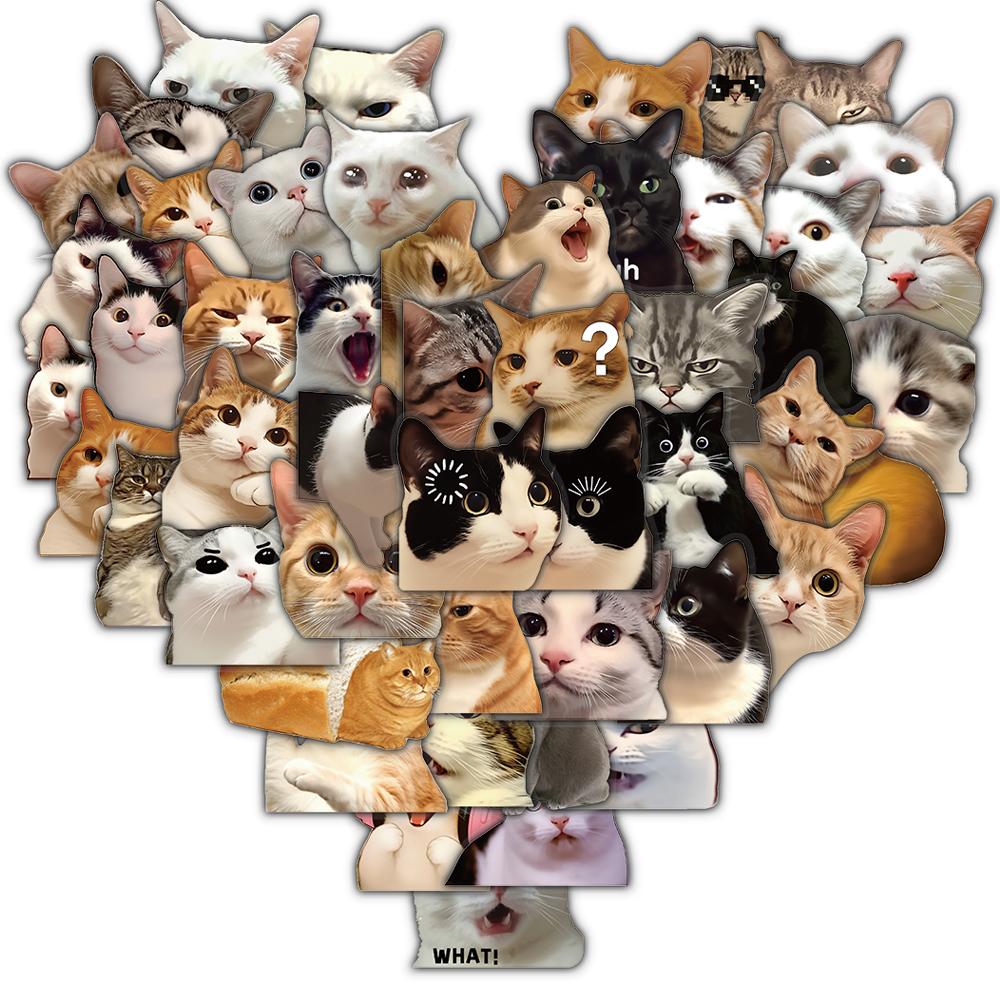 

50PCS Cute And Funny Cat Sticker Notebook Luggage Cartoon Motorcycle Laptop Skateboard Stationary Guitar Graffiti Stickers