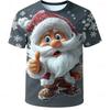 Christmas  Round Neck T-shirt 3D Cute Christmas Elf Print Outdoor Christmas Gift Party Daily Casual Short Sleeve