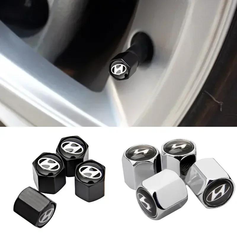 4pcs Car Wheel Valve Caps Tire Stem Dust Cover for Hyundai Elantra Accent Sonata I35 I20 I30 Azera Santa Genesis Tiburon Styling E3