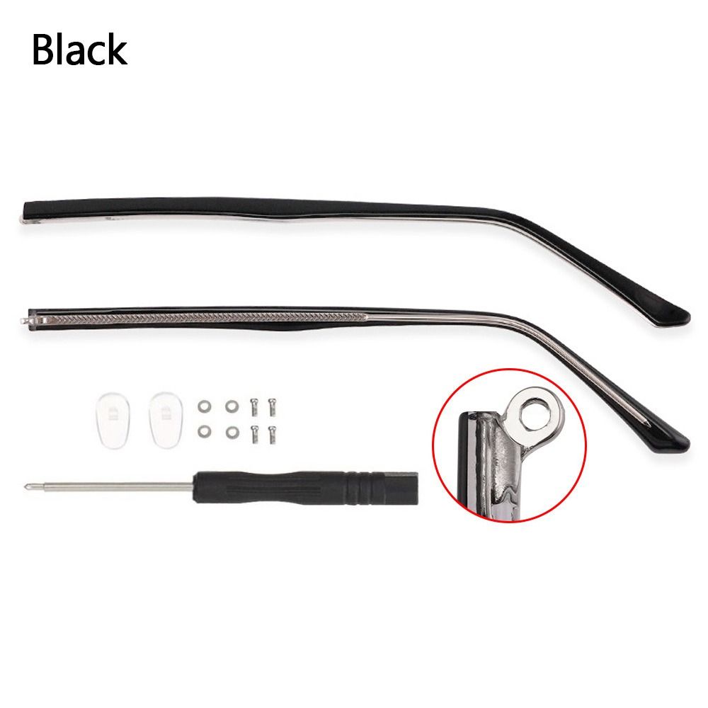 High Quality Universal Glasses Arm Repair Tool Anti-Slip Replacement Leg Metal Convex Teeth Full Coverage чёрный