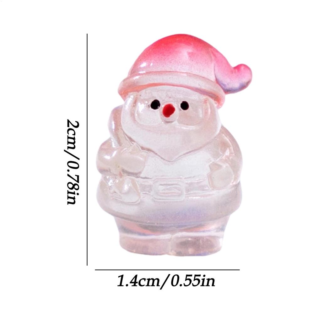 MIni Santa Claus Home Christmas Decoration Resin Craft luminous Miniature Figure Tiny Bonsai Microlandscape Fairy Garden Decor
