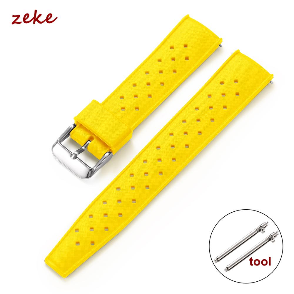 Cinturino per Orologio in Silicone Tropicale con Rilascio Rapido 20mm 22mm per Oris per Seiko per Citizen Cinturino da Polso in Gomma Cinturino per Smartwatch