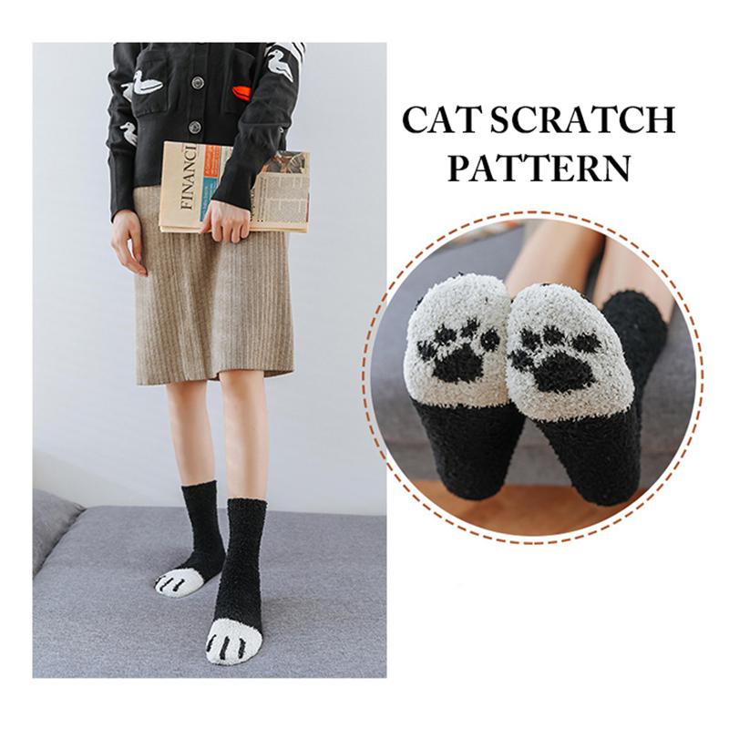Baumwollsocken für den Winter, mit lustigem Aufdruck, Katzenpfote, warme Socken, Kawaii, süß, lässig, fröhlich, Modedesigner-Socken für Männer und Frauen