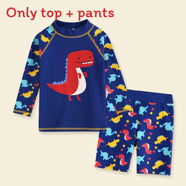 Childrens Swimwear Boys Split Long Sleeve Quickdry Polyester Sun Protection For Water Sports