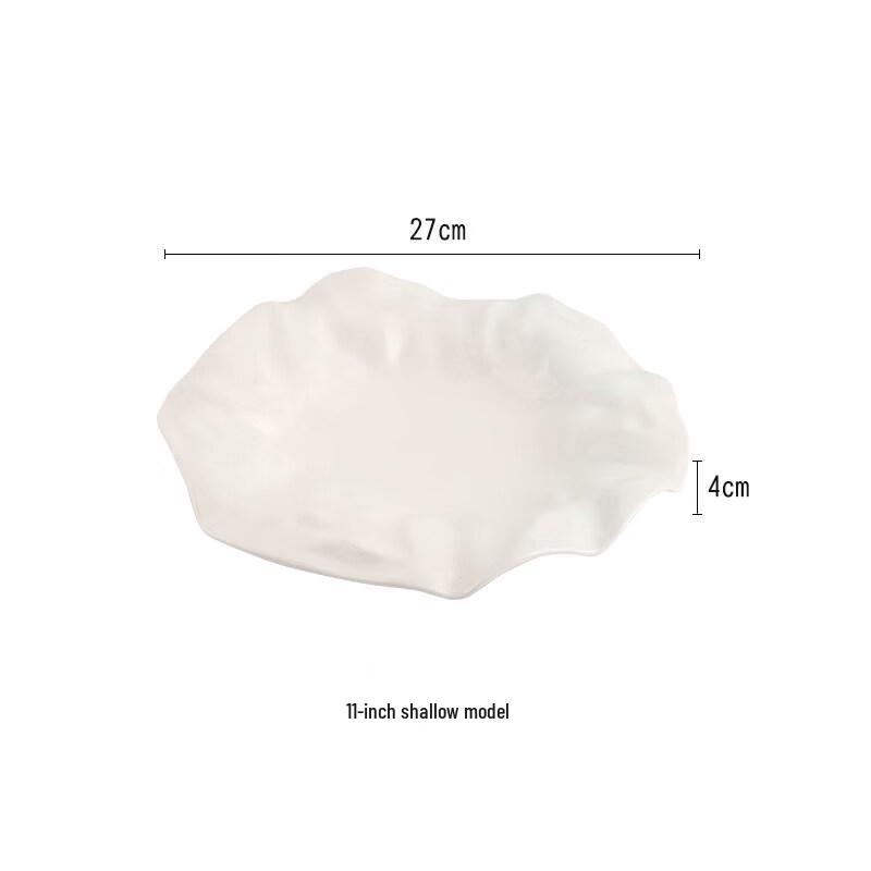Nordic White Ceramic Scalloped Pleated Dinner Plate