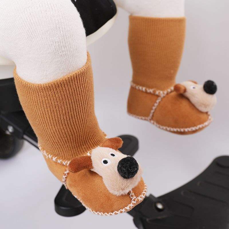 Winter Soft-soled Newborn Baby Cotton Shoes 0-6 Months Thickened Baby Anti-drop Socks Shoes Keep Warm and Do Not Lose Fluff Shoes