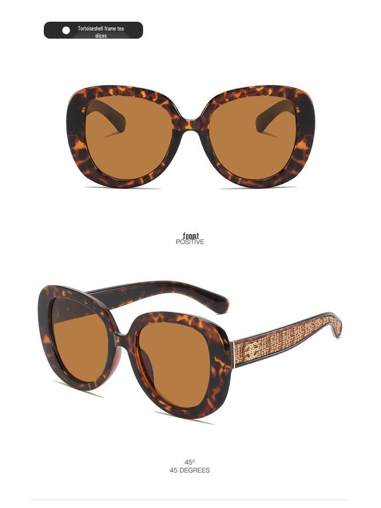 2026 Women's Retro Leopard Print Large Frame Sunglasses with UV Protection - High-End Fashion Trend