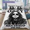 Ozzy Osbourne Black White Rock Legend Portrait Print 3 Pieces Duvet Cover Set Heavy Metal Bedding Bedroom Decor Without Pillow Core Comforter
