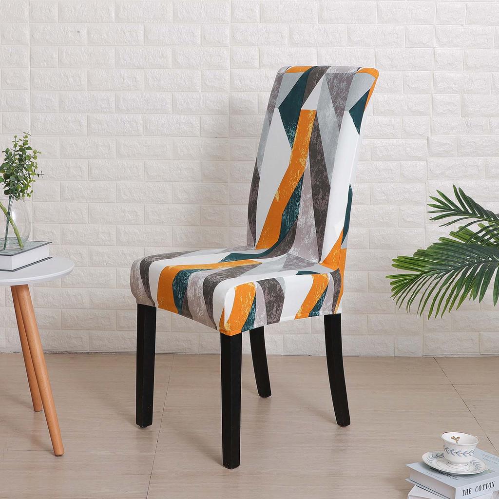 Chair Cover With Bright Geometric Patterns