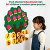 Brinquedo Educativo Criativo de Árvore de Frutas, Quebra-Cabeça Infantil de Tecido Não Tecido, Brinquedo de Matemática DIY, Jogo Educativo de Matemática