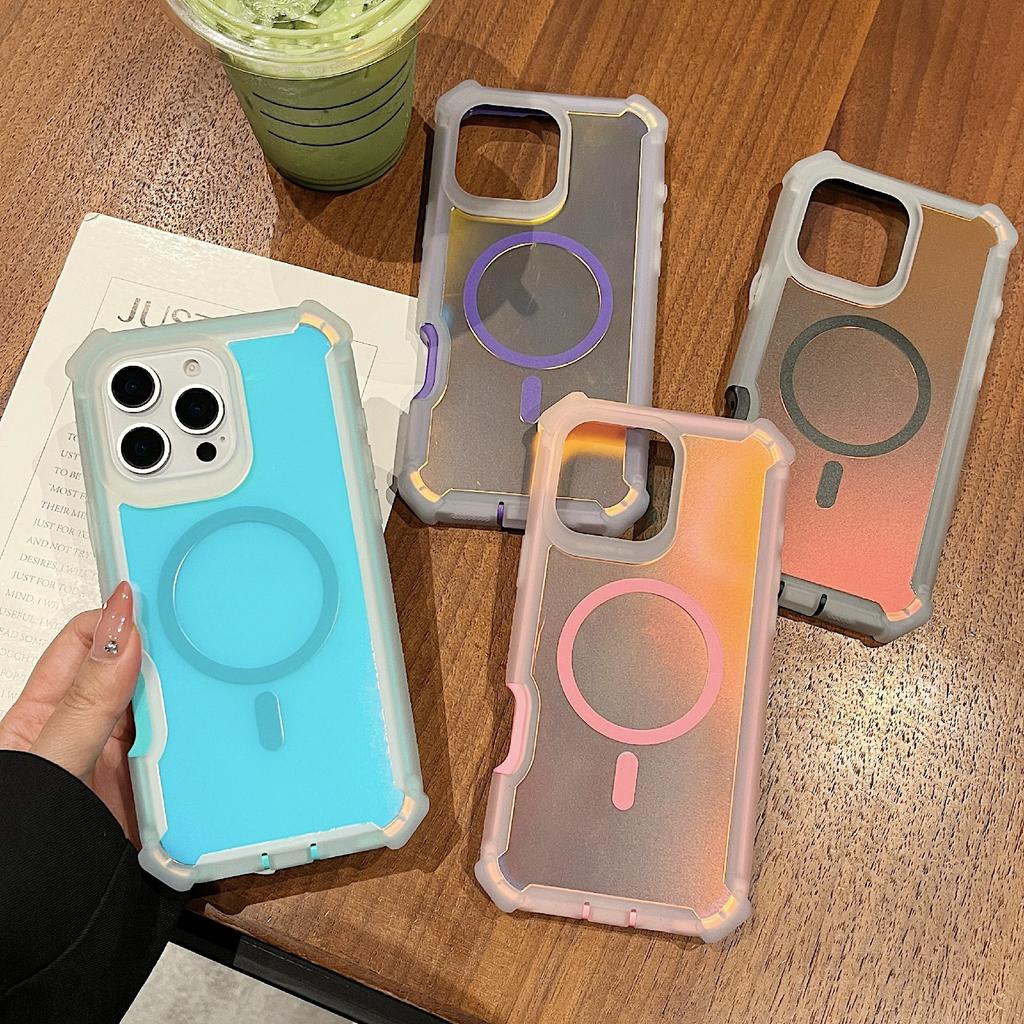 For iPhone 16 Pro Magnetic Case Chameleon Anti Drop TPU+PC Phone Cover