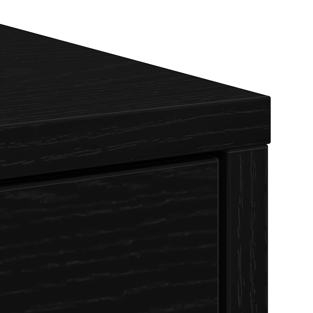 Sideboard with Drawer Black Oak Effect 80 x 34 x 76 cm