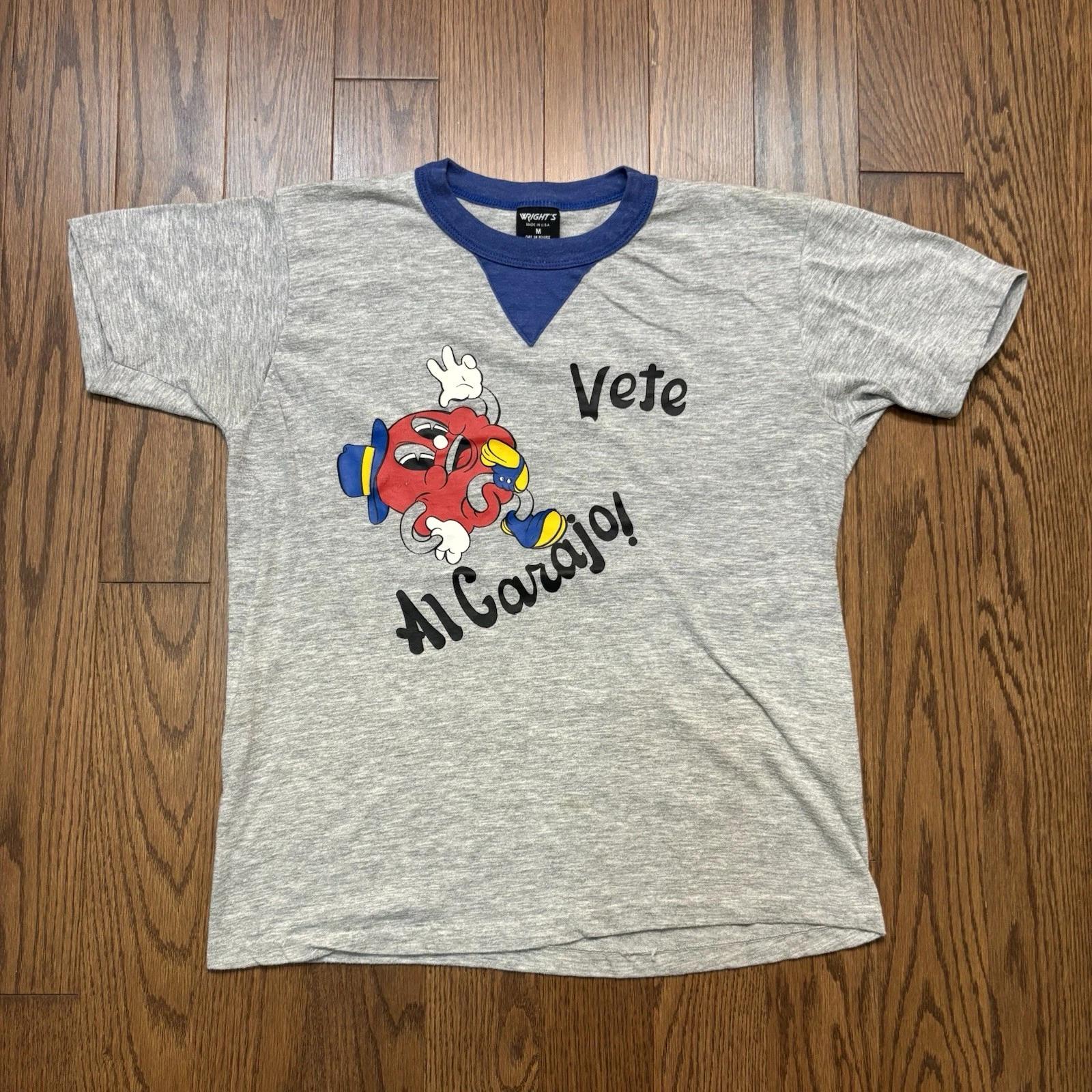 Vintage 80s T Shirt Spanish Funny Humor Ringer Gray Men’s M USA Muscle Baby Tee 4XL