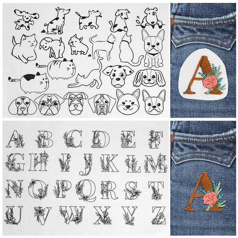 

Разнообразие узоров вышивка тканевые наклейки ручная вышивка DIY набор материалов ручная живая водорастворимая вышивка