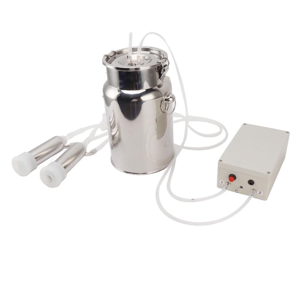 Electric Milker Cow Milking Machine Vacuum Pulsation Silicone Hose Stainless Steel Basket Auto Milker for Cattles