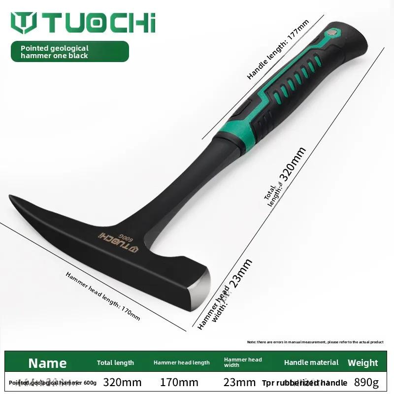 

Damaly, Professional Geological Hammer, Exploration Hammer, Multifunctional Pointed Integrated Hammer, Quarrying/Mining Hammer,