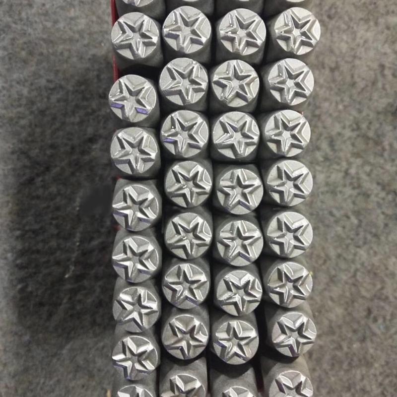 6pcs Versatile Star Shaped Metal Stamp Set Carbon Steel Punch Tools for Hobbyists Leather and Wood Embossing Supplies