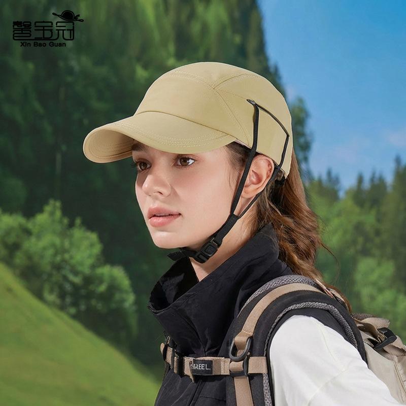 Summer outdoor cycling sun protection and shade hat, baseball cap with drawstring for wind protection, surfing hat