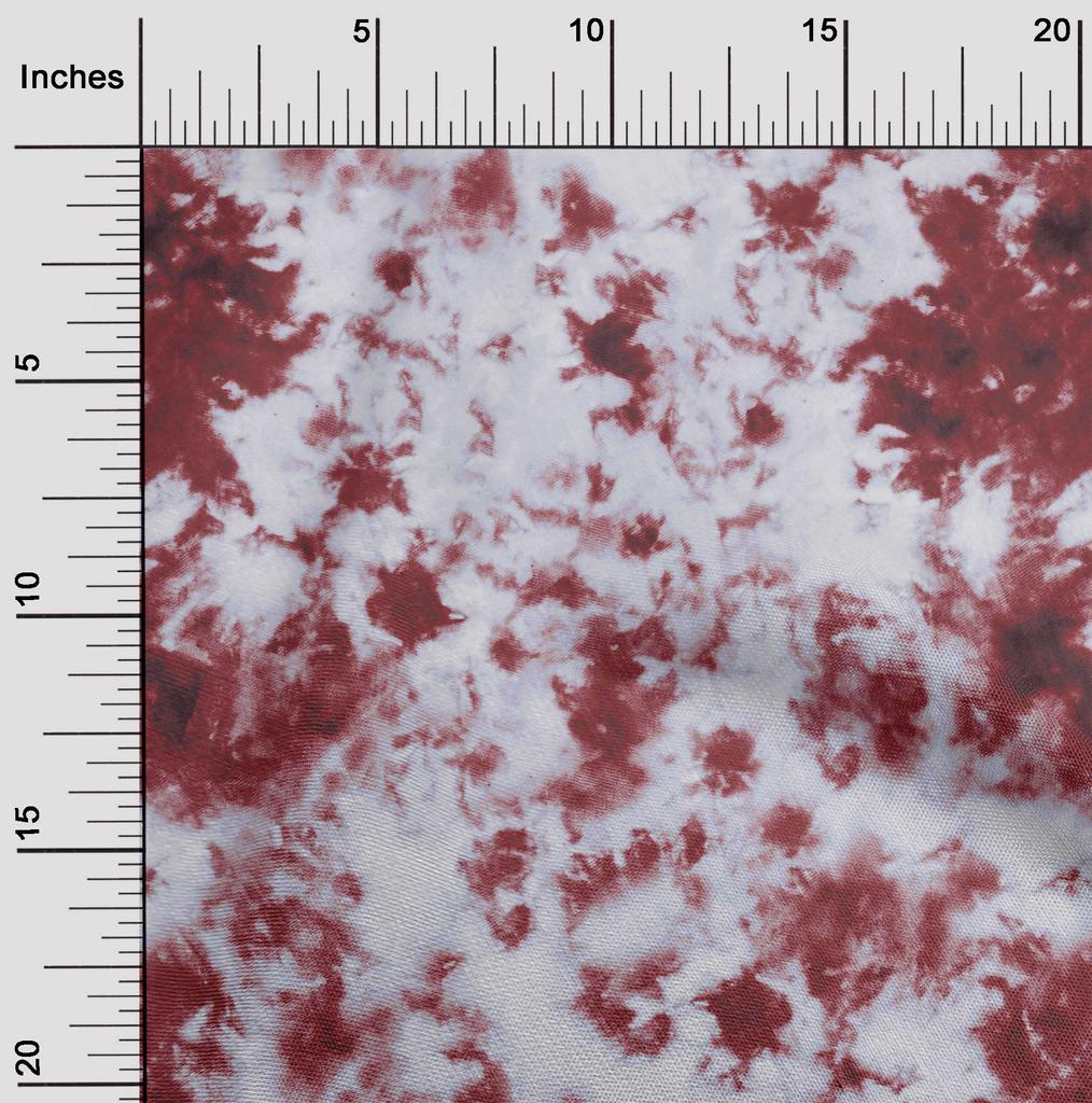 oneOone Cotton Flex Maroon Fabric Tie Dye Fabric For Sewing Printed Craft Fabric By The Yard 40 Inch