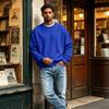 Men's Neck Long Sleeve Loose Fit Sweatshirt for Casual Daily Wear