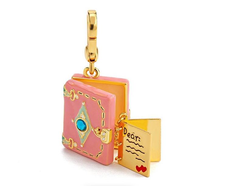 Pink Girl Cute Bamboo Copper Resin Shanwei Sweater Chain Pendant Necklace Light Luxury All-Match