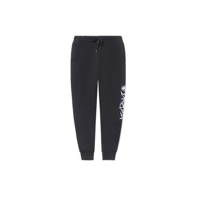 Li Ning Badfive Letter Print Cuffed Sports Pants Women Pants Black AKLS126-3