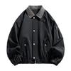 Американские комбинезоны Лацкан Мужская куртка Ретро Свободный Повседневный Хулиган Красивая Пара Бейсбольное Пальто