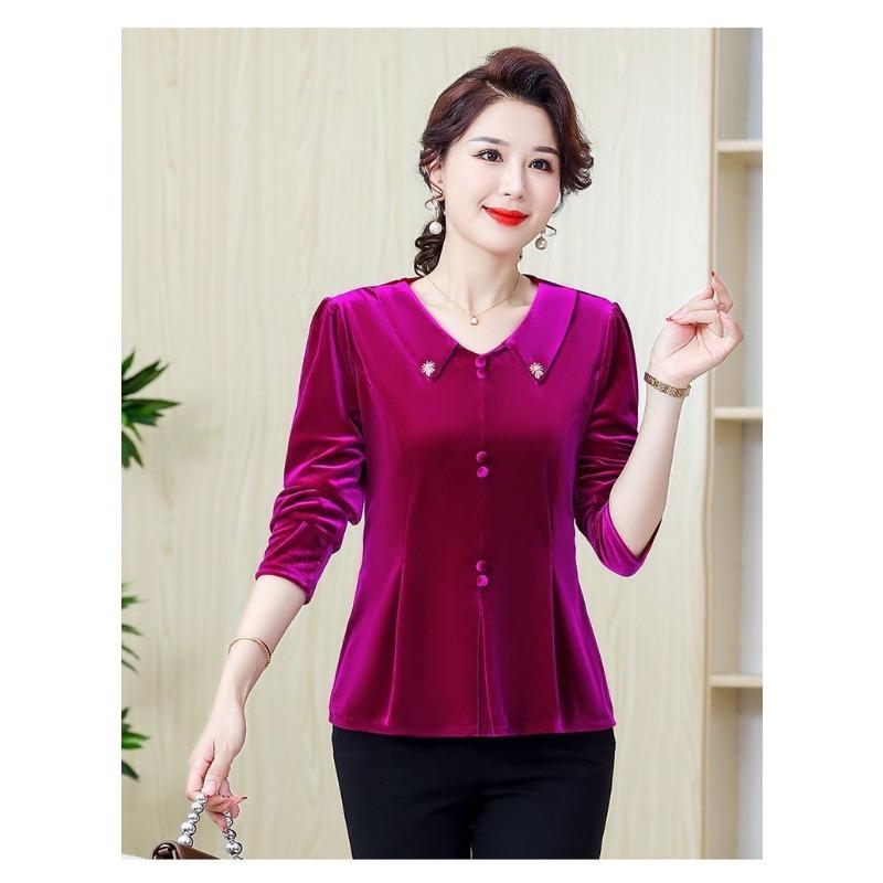 Nové podzimní spodní tričko Módní dámské slim tričko s dlouhým rukávem Elastický top