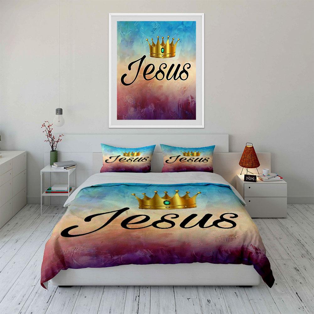 "Jesus Crown Bedding Set" Bedding Duvet Cover Set Duvet Cover Pillowcases (1 * Duvet Cover 2 * Pillowcases, without duvet insert)