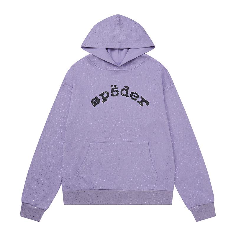 American street autumn and winter new hip hop ins wind full of hot diamonds Internet celebrity same hooded terry sweater multi-color