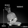 Decanter per vino rotante a 360°, 1500 ml, erogatore per decanter, bottiglia di cristallo, aeratore per vino, specchio, regalo, decorazione per bar