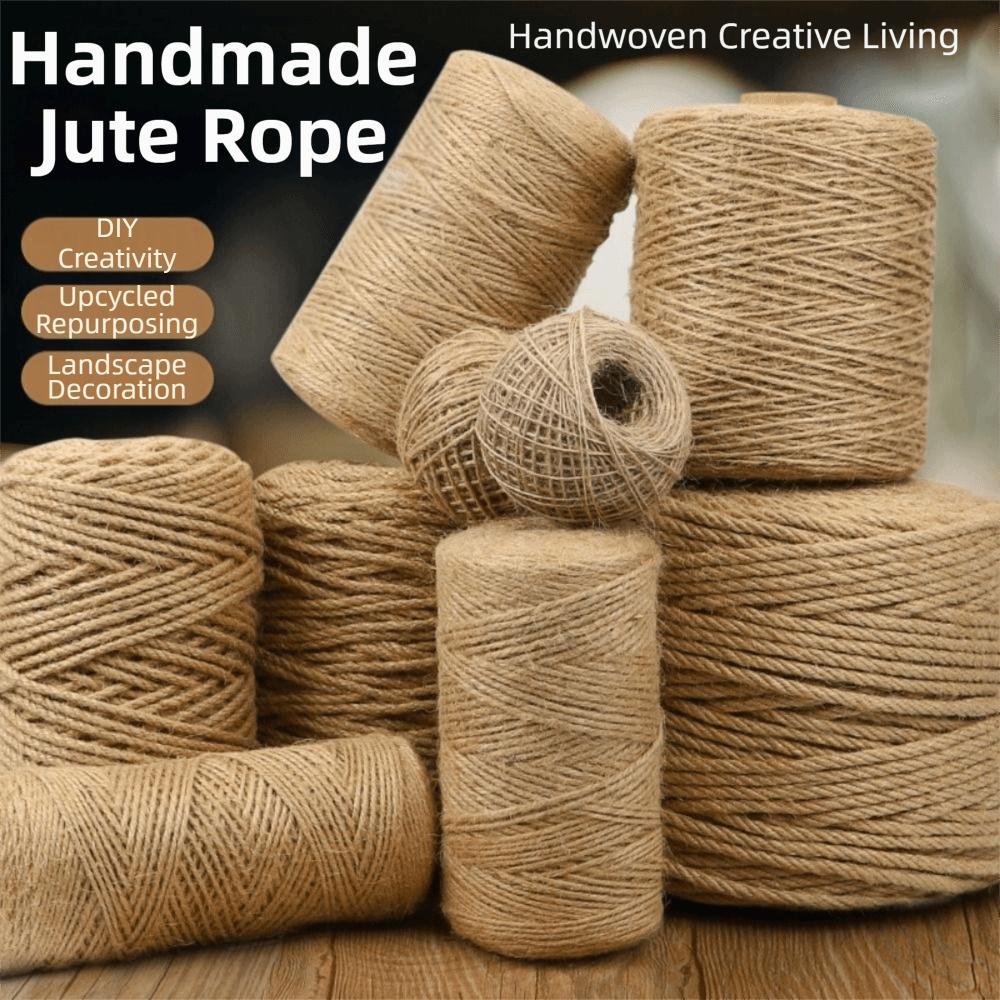 Bohemian Decor Rustic Jute Twine 2/3/4/5/6/14mm Handmade Jute Rope Reusable Long Jute Cord Gardening Crochet Knitting