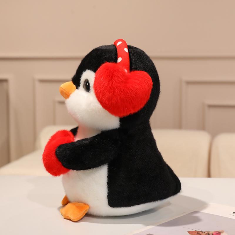 Love Penguin Gentle Stuffed Plush Playthings Valentine's Day Red Heart Headset Hug Heart Adorable Penguin Dolls Gifts Designed For Girls Wedding Decor