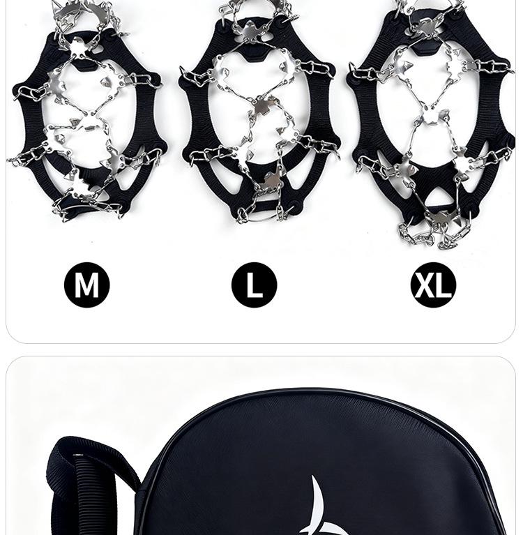 25-Tooth Ice Cleats: Outdoor Anti-Slip Shoe Covers with Spikes for Snow, Boots, Mountaineering, and Fishing