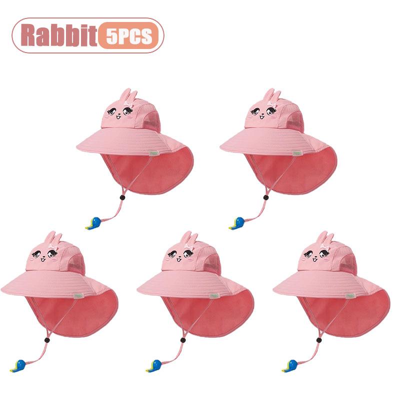 1-10 STuks Zomer Kinderen UV Bescherming Zon Hoed Baby Peuter Bucket Hoed Brede Rand Ademend Buiten Pet voor Jongens Meisjes