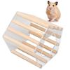 Minimalist Pentagonal Hamster Wooden House Ventilated Transparent Hamster Cabin for Hamster Golden Br