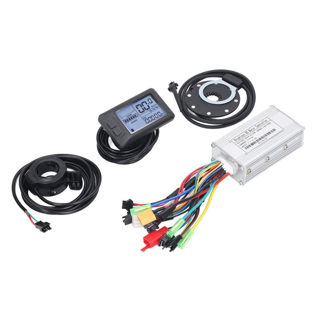 E-Bike Umbausatz 250W 350W 17A Sinuswelle 3 Modi Bürstenloser Motorcontroller Display PAS Daumengas Set