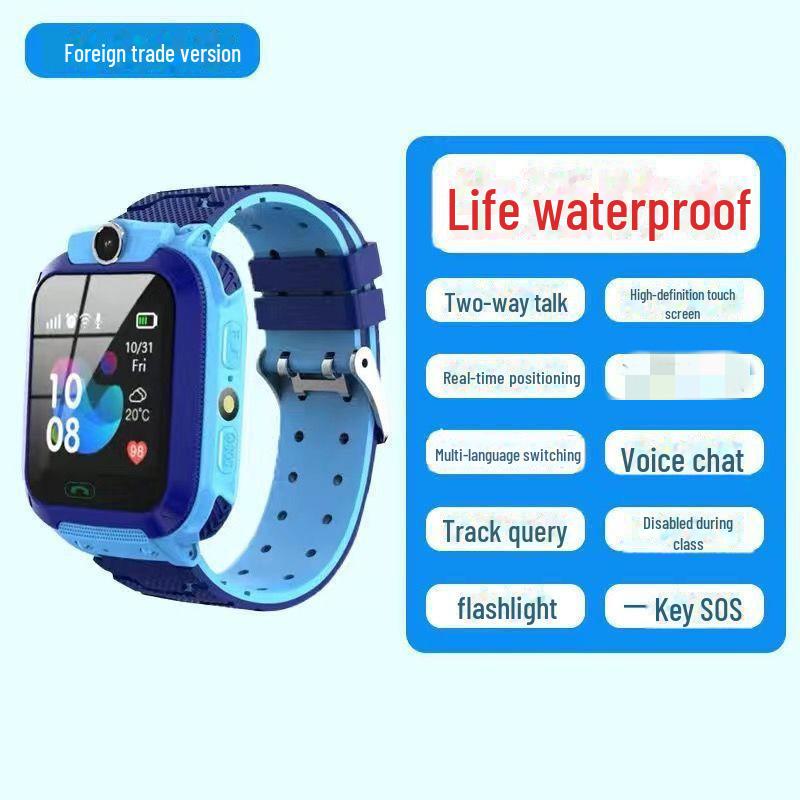 

Детские мультинациональные умные GPS-часы с видеозвонком q12b 5th generation not waterproof синий