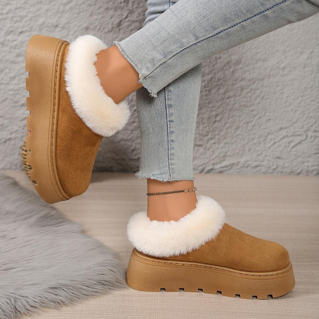 Winter Thicken Plush Warm Snow Boots for Women Plus Size 36-43 Non Slip Cotton Padded Shoes Woman faux fur platform Ankle Boots