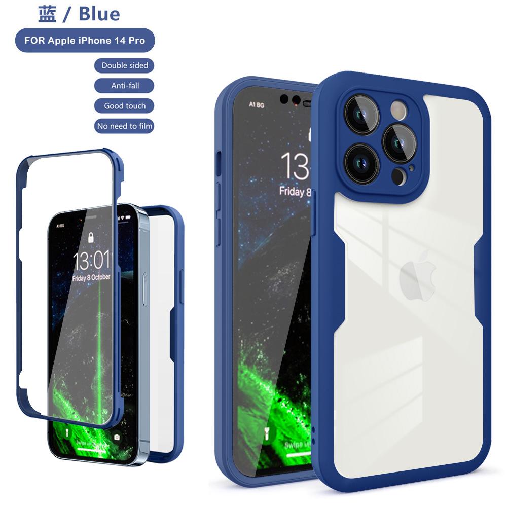 360 Full Cover Protection Case For Apple iPhone 14 13 Mini 12 11 Pro Max X XR XS SE 2 7 8 Plus Front Screen Film Hard Back Cover