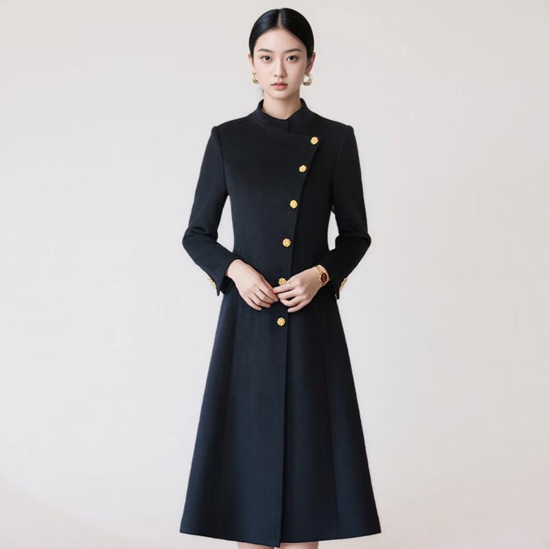 Women's Tluoman Professional Waist-Cinched Wool Blend Coat