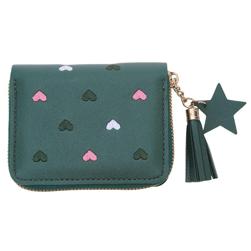 Dámská roztomilá módní peněženka taška mini držák na kreditní karty krátká spona na peníze přenosná malá peněženka na mince