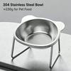 15°Thickened Anti-overturning Protection of Cervical Spine Cat Rice Bowl 304 Stainless Steel Increased Oblique Pet Food Bowl